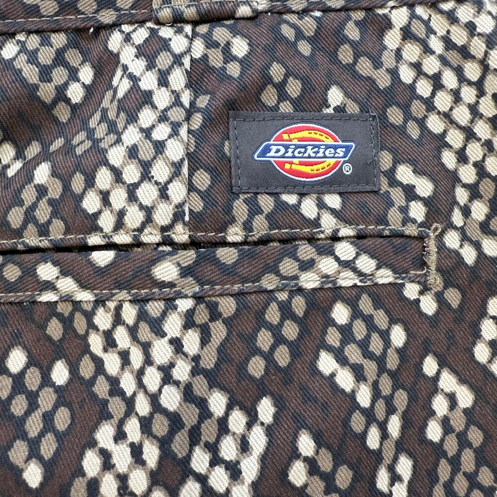 Dickies Khaki Pants Women's 4R Brown Snake Print High Rise Tapered Leg NWT - Picture 6 of 16
